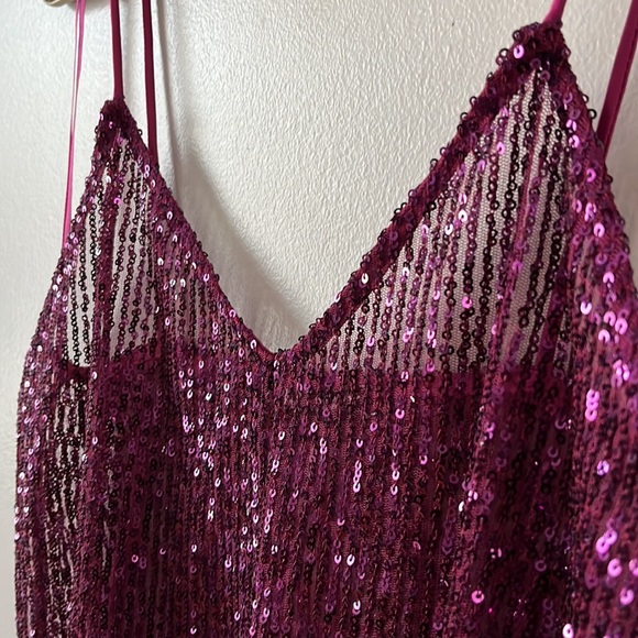 Zara Sequin Purple Sparkly Top - Picture 5 of 6